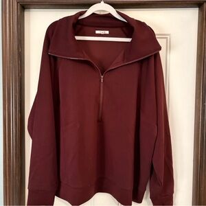 Maurices Women's Maroon Half-Zip Sweatshirt